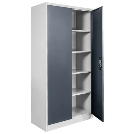 Szafa metalowa socjalna Mega-M J-90/S szara/ grafitowy front S-90 cm G-45 cm H-185 cm skręcana N