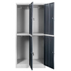 Szafka ubraniowa skrytkowa BHP Mega-M J-80/4 4 drzwiowa szara/ grafitowy front S-80 cm G-50 cm H-180 cm skręcana N