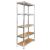 Regał magazynowy Mega-M Basic H-205 cm L-100 cm G-40 cm 5 półek z MDF 4 mm (175kg) ocynk N