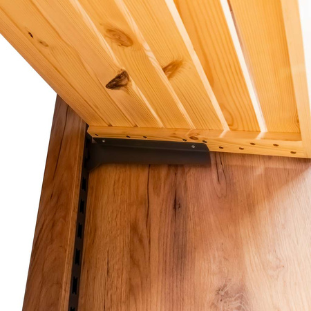 Regał na pieczywo dzielony przeszklony Mega-M H-204 cm L-136 cm G-62 cm dąb kraft/czarny