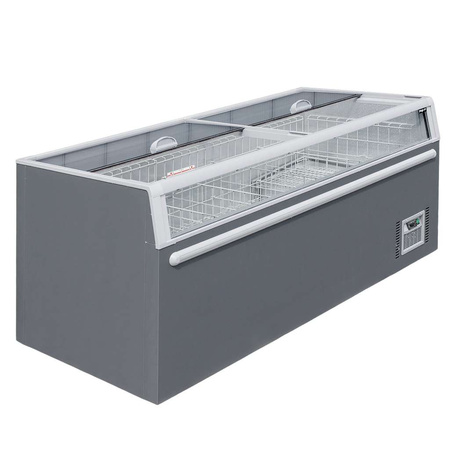 Zamrażarka Mega-M OZI i210 szklane boki Automatyczne rozmrażanie S-210 cm G-85 cm H-87 cm N