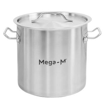 Garnek ze stali nierdzewnej wysoki z pokrywką Mega-M STANDARD 12L 25x25 cm