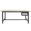 Stół warsztatowy Mega-M S-180 cm  + szafka 1 szuflada system 01 grafit/front szary N