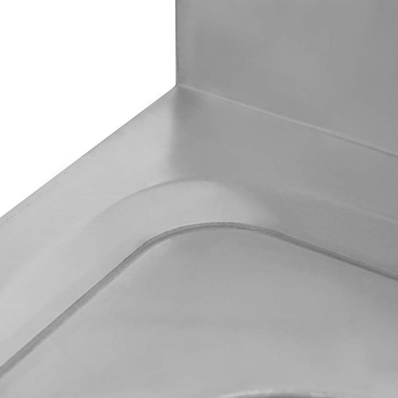 Zlew ze stali nierdzewnej jednokomorowy przyścienny z półką Mega-M S-80 cm G-70 cm H-85 cm N