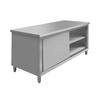 Stół gastronomiczny ze stali nierdzewnej centralny przelotowy z szafką Mega-M 180x70x85 cm