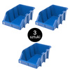 Pojemnik magazynowy kuweta warsztatowa Mega-M 26,5x42x16,8 cm plastikowy niebieski XL - zestaw 3 szt.