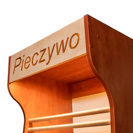 Regał na pieczywo H-200 cm L-60 cm G-50 cm plexi oświetlenie LED grusza polna