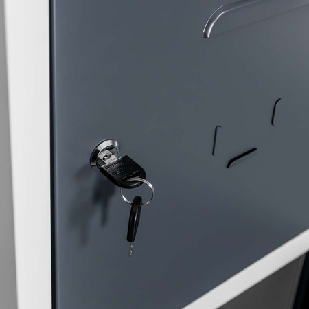 Szafka skrytkowa BHP Mega-M 8 skrytek 80x50x180 cm szara grafitowy front