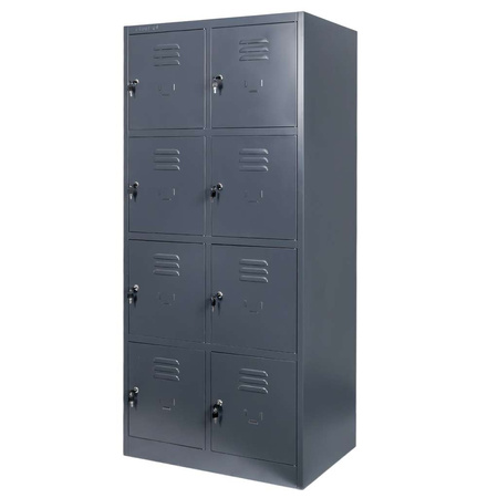 Szafka skrytkowa BHP Mega-M 8 skrytek 80x50x180 cm grafitowa