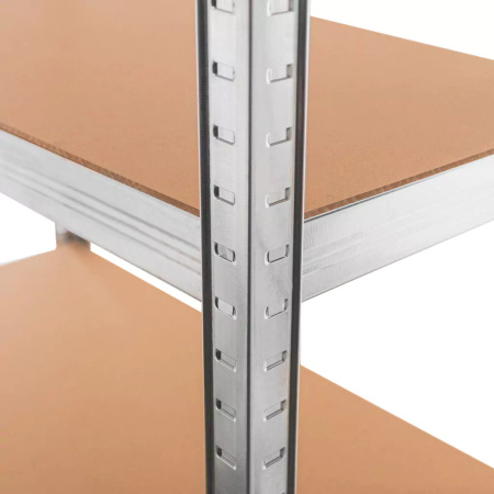 Regał magazynowy Mega-M Basic H-205 cm L-100 cm G-40 cm 5 półek z MDF 4 mm (175kg) ocynk N