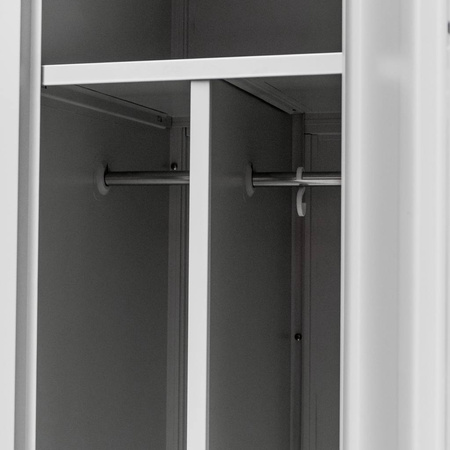 Szafka BHP ubraniowa Mega-M pracownicza 2-drzwiowa z przegrodami S-80 cm szara WYSYŁKA PALETOWA