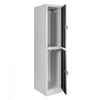 Szafka ubraniowa skrytkowa BHP Mega-M J-40/2 2 drzwiowa szara/ grafitowy front S-40 cm G-50 cm H-180 cm skręcana N
