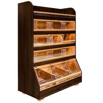 Regał na pieczywo H-180 cm L-125 cm G-60 cm plexi oświetlenie LED venge magia