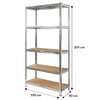 Regał magazynowy Mega-M BASIC H-205 cm L-100 cm G-40 cm 5 półek z MDF 4 mm 175 kg ocynk