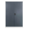 Szafa biurowa metalowa na dokumenty Mega-M pełne drzwi S-120 cm G-40 cm H-185 cm szara grafitowy front