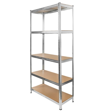 Regał magazynowy Mega-M BASIC H-205 cm L-100 cm G-40 cm 5 półek z MDF 4 mm 175 kg ocynk
