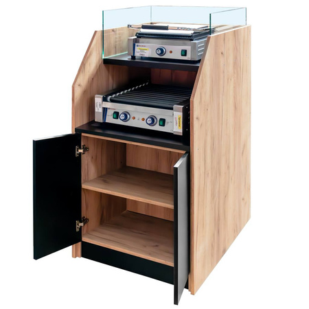 Szafka hot-dog Mega-M H-143 cm L-70 cm G-80 cm dąb kraft N