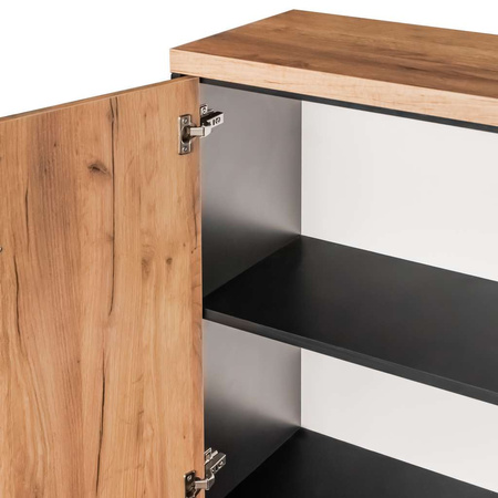 Szafka biurowa na segregatory Mega-M L-80 cm G-35 cm H-85cm dąb kraft/czarny