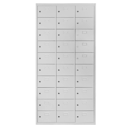 Szafka śniadaniowa BHP Mega-M J-87/30 30 skrytkowa szara S-87 cm G-30 cm H-180 cm skręcana N