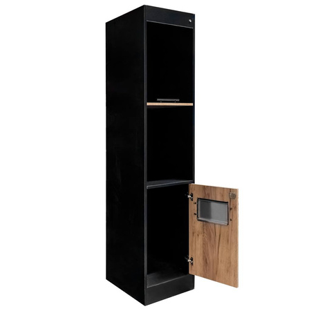 Regał na pieczywo Mega-M moduł akcesoria  H-205 cm L-45 cm G-58 cm czarny / dąb kraft N