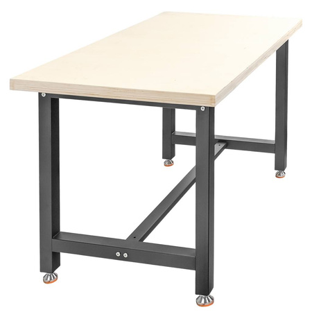 Stół warsztatowy Mega-M S-150 cm + szafka 1 szuflada system 01 grafit/front szary N