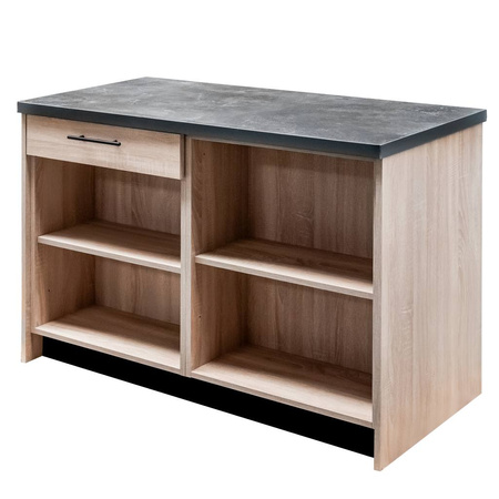 Lada sklepowa sprzedażowa impulsowa Mega-M H-90 cm L-125 cm G-60 cm dąb sonoma N