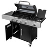 Grill ogrodowy gazowy Mega-M 4+1 ze stolikiem bocznym z pokrywą ze stali nierdzewnej reduktor + wąż gazowy