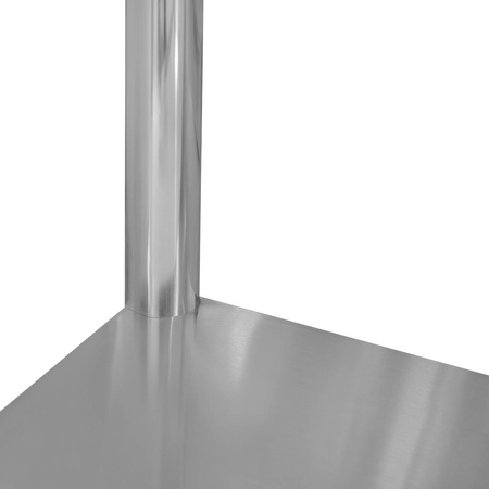 Stół ze stali nierdzewnej przyścienny z półką Mega-M STANDARD S-120 cm G-60 cm H-85 cm N