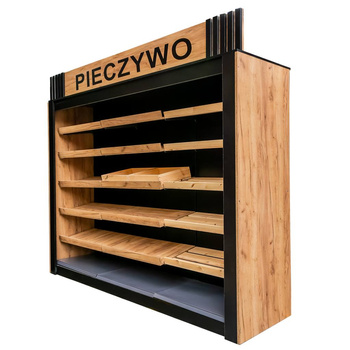 Regał na pieczywo Mega-M H-244 cm L-247.5 cm G-60 cm dąb kraft