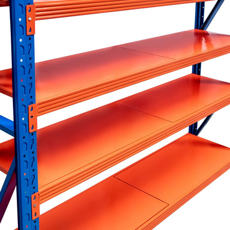 Regał metalowy magazynowy 5-półkowy Mega-M FORTIS LIGHT H-200 cm L-200 cm G-50 cm moduł bazowy