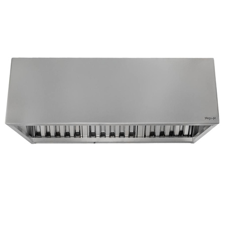 Okap gastronomiczny skrzyniowy z łapaczem tłuszczu Mega-M 150x100x50 cm stal nierdzewna