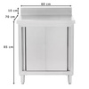 Stół gastronomiczny ze stali nierdzewnej przyścienny z szafką Mega-M 60x70x85 cm