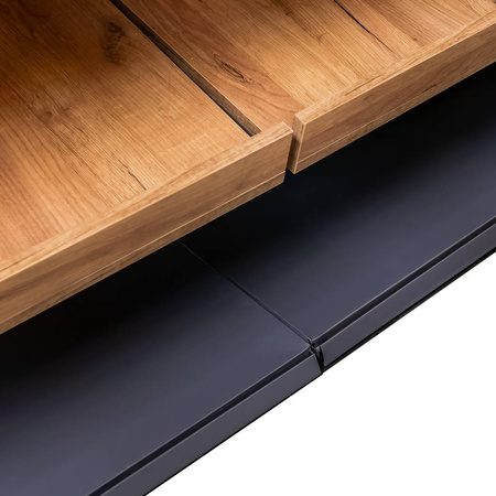 Regał na pieczywo Mega-M moduł otwarty H-244 cm L-247.5 cm G-60 cm dąb kraft / czarny N