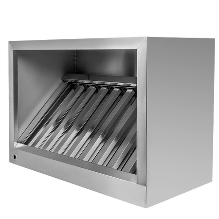 Okap gastronomiczny skrzyniowy ze stali nierdzewnej Mega-M S-100 cm G-70 cm H-50 cm N