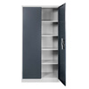 Szafa gospodarcza socjalna Mega-M 2-drzwiowa z półkami S-90 cm szara grafitowy front