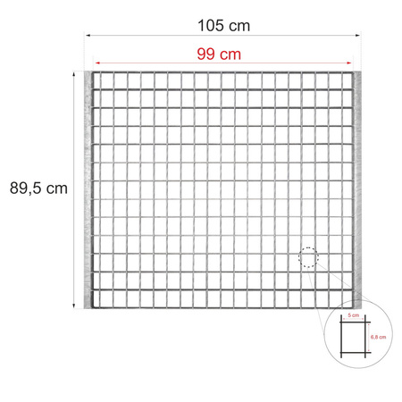 Wypełnienie krata Wema Mega-M G-99 cm L-89,5 cm H-3 cm ocynk 500 kg (6.8x5/3x0.2) wpuszczana  N