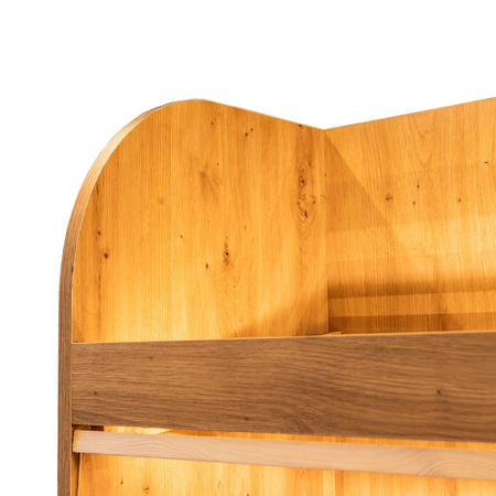 Regał na pieczywo Mega-M H-205 cm L-100 cm G-60 cm plexi oświetlenie LED dąb artisan