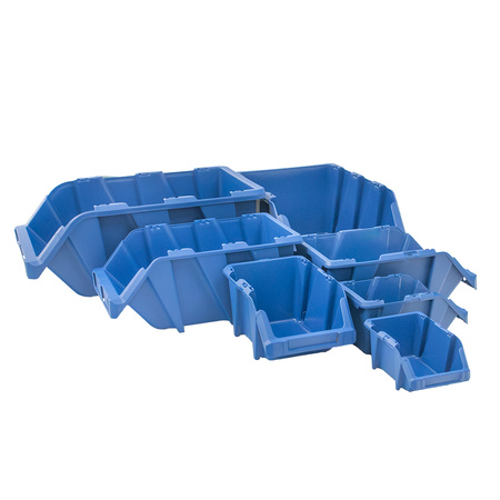 Pojemnik magazynowy Mega-M kuweta warsztatowa M plastikowa 200x300x130 mm niebieski (pakiet 5 szt.) N