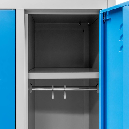 Szafka BHP ubraniowa Mega-M pracownicza 2-drzwiowa S-60 cm szara/niebieski front WYSYŁKA PALETOWA