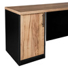 Biurko narożne przyścienne z szafką i szufladami Mega-M L-160 cm G-60 cm H-76 cm dąb kraft/czarny