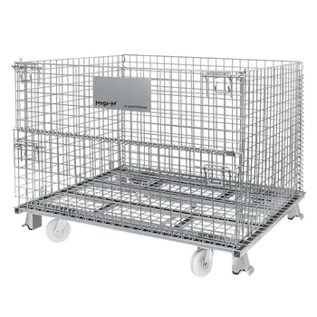Pojemnik siatkowy gitterbox z kołami Mega-M 120x100x89 cm kosz metalowy składany