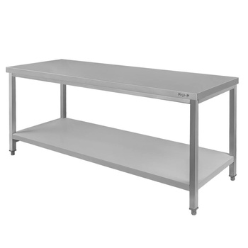Stół gastronomiczny ze stali nierdzewnej centralny z półką Mega-M 180x70x85 cm