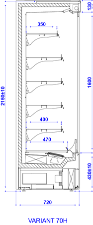 REGAŁ CHŁODNICZY VARIANT 2,50 80L IGLOO