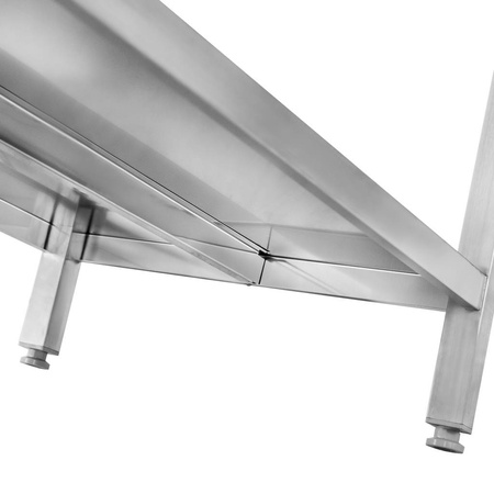 Stół ze stali nierdzewnej przyścienny z półką spawany Mega-M S-140 cm G-70 cm H-85 cm N