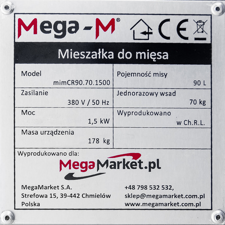 Mieszałka do mięsa Mega-M mimCR90.70.1500 N