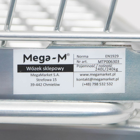 Wózek sklepowy zakupowy Mega-M YR 240L S-58 cm