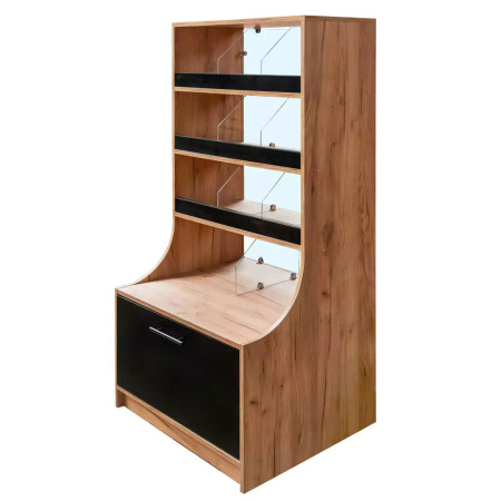 Witryna sklepowa na ciastka i cukierki Mega-M H-162 cm L-80 cm G-60 cm dąb kraft N