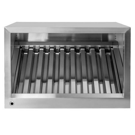 Okap gastronomiczny skrzyniowy z łapaczem tłuszczu Mega-M 100x100x50 cm stal nierdzewna