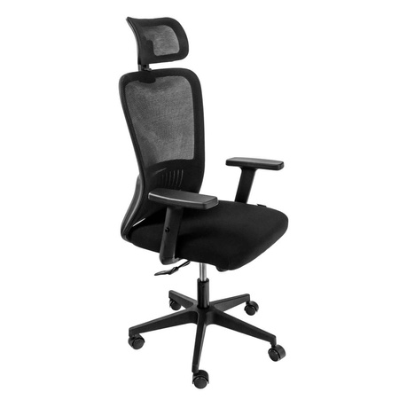 Fotel biurowy obrotowy FURVERO Norma BP/A1D/L1D/H1D czarny spełnia wymogi BHP