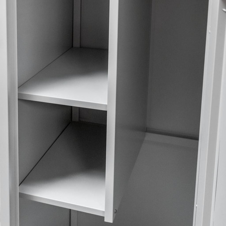 Szafa gospodarcza socjalna Mega-M 1-drzwiowa z półkami S-50 cm szara